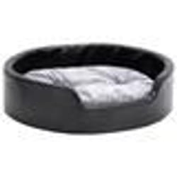 vidaXL Lit pour chiens Noir et gris 69x59x19 cm Peluche et similicuir