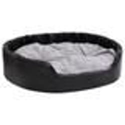 vidaXL Lit chiens Noir et gris 99x89x21 cm Peluche et similicuir