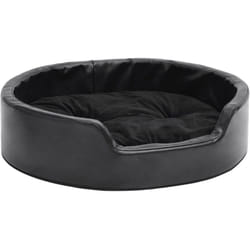 Lit pour chiens Noir 69x59x19 cm Peluche et similicuir Vidaxl
