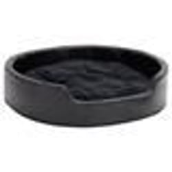 vidaXL Lit pour chiens Noir 79x70x19 cm Peluche et similicuir