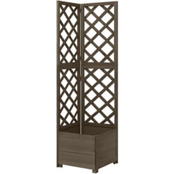 Vidaxl - Jardinière d'angle en treillis Gris 40x40x150 cm Bois de sapin