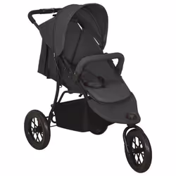 vidaXL Poussette pour bébé Anthracite Acier - TU