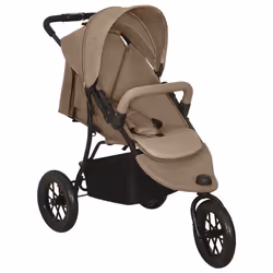 vidaXL Poussette pour bébé Taupe Acier - TU