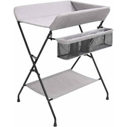 Vidaxl - Table à langer Gris clair Fer