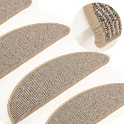 Vidaxl - Tapis de marches d'escalier 15 pcs Marron 56x17x3 cm