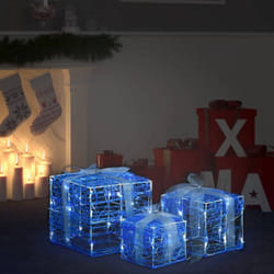 Vidaxl - Boîtes-cadeaux de Noël décoratives 3 pcs Acrylique Blanc froid