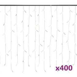 Rideau lumineux à glaçons led 10m 400LED Blanc froid 8fonctions Vidaxl