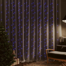 vidaXL Rideaux lumineux à LED 3x3 m 300 LED Bleu 8 fonctions - TU