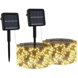 Lampes solaires 2 pcs 2x200 led Blanc chaud Intérieur Extérieur Vidaxl
