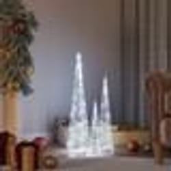 vidaXL Jeu de cônes lumineux à LED Acrylique Blanc froid 30/45/60 cm - TU
