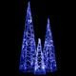 vidaXL Jeu de cônes lumineux à LED Acrylique Bleu 30/45/60 cm - TU