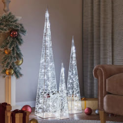 vidaXL Jeu de cônes lumineux à LED Acrylique Blanc froid 60/90/120 cm - TU