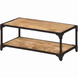 Cette table basse en bois de style vintage est un supplément intemporel à votre maison. Fabriquée en bois de manguier brut ma ...