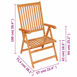 VidaXL 3072540 chaise d'extérieur Terrace Teck - Vue supplémentaire 5