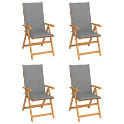 VidaXL 3072542 chaise d'extérieur Terrace Siège rembourré Teck Gris