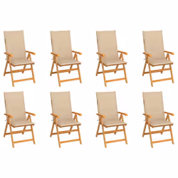 VidaXL 3072544, Terrace, Siège rembourré, Teck, Beige, Polyester, 570 mm