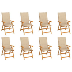 VidaXL 3072544 chaise d'extérieur Terrace Siège rembourré Teck Beige