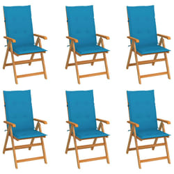 VidaXL 3072545 chaise d'extérieur Terrace Siège rembourré Teck Bleu