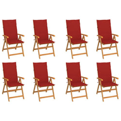 VidaXL 3072547 chaise d'extérieur Terrace Siège rembourré Teck Rouge