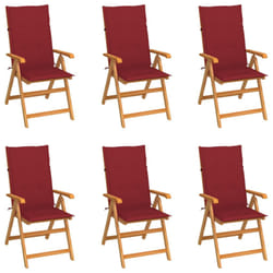 VidaXL 3072550 chaise d'extérieur Terrace Siège rembourré Teck Rouge