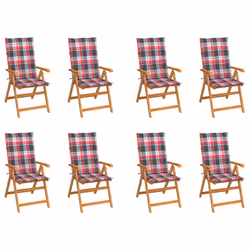 VidaXL 3072554, Terrace, Siège rembourré, Teck, Polyester, 570 mm, 715 mm