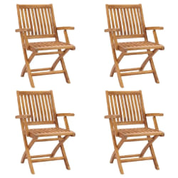 vidaXL Chaises pliables de jardin lot de 4 Bois de teck solide - TU
