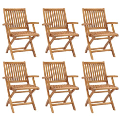vidaXL Chaises pliables de jardin lot de 6 Bois de teck solide - TU