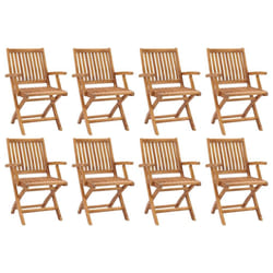 vidaXL Chaises pliables de jardin lot de 8 Bois de teck solide - TU
