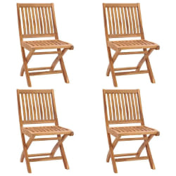 vidaXL Chaises pliables de jardin lot de 4 Bois de teck solide - TU