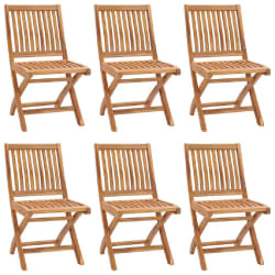 vidaXL Chaises pliables de jardin lot de 6 Bois de teck solide - TU