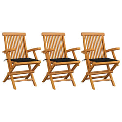 VidaXL 3072896 chaise d'extérieur Terrace Siège rembourré Teck Noir