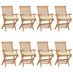 VidaXL 3072906 chaise d'extérieur Terrace Siège rembourré Teck Crème, Blanc