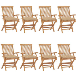 VidaXL 3072907 chaise d'extérieur Terrace Siège rembourré Teck Beige