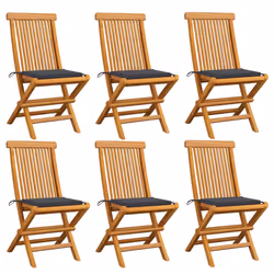 VidaXL 3072917, Terrace, Siège rembourré, Teck, Anthracite, Polyester, 470 mm