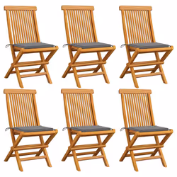 VidaXL 3072918, Terrace, Siège rembourré, Teck, Gris, Polyester, 470 mm