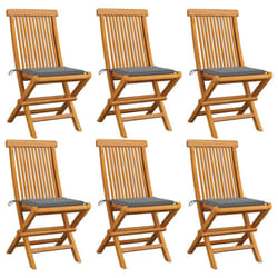 VidaXL 3072918 chaise d'extérieur Terrace Siège rembourré Teck Gris