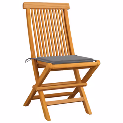VidaXL 3072918 chaise d'extérieur Terrace Siège rembourré Teck Gris