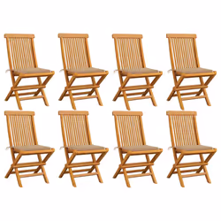 VidaXL 3072920, Terrace, Siège rembourré, Teck, Beige, Polyester, 470 mm
