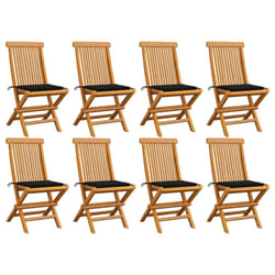 VidaXL 3072924 chaise d'extérieur Terrace Siège rembourré Teck Noir