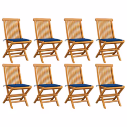 VidaXL 3072927, Terrace, Siège rembourré, Teck, Bleu, Polyester, 470 mm
