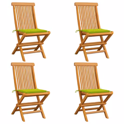 VidaXL 3072928, Terrace, Siège rembourré, Teck, Vert, Polyester, 470 mm
