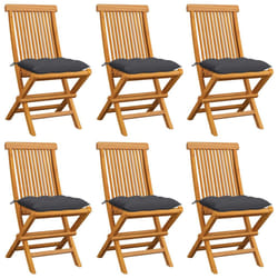 VidaXL 3072932 chaise d'extérieur Terrace Siège rembourré Teck Anthracite