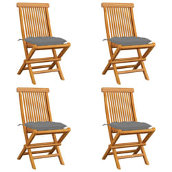 VidaXL 3072933 chaise d'extérieur Terrace Siège rembourré Teck Gris