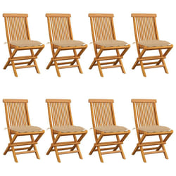 VidaXL 3072935 chaise d'extérieur Terrace Siège rembourré Teck Beige