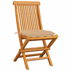 VidaXL 3072935 chaise d'extérieur Terrace Siège rembourré Teck Beige