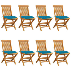 VidaXL 3072936 chaise d'extérieur Terrace Siège rembourré Teck Bleu