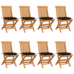 VidaXL 3072939, Terrace, Siège rembourré, Teck, Noir, Polyester, 470 mm