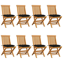 VidaXL 3072939 chaise d'extérieur Terrace Siège rembourré Teck Noir