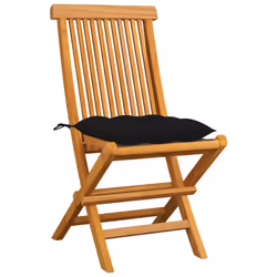 VidaXL 3072939 chaise d'extérieur Terrace Siège rembourré Teck Noir