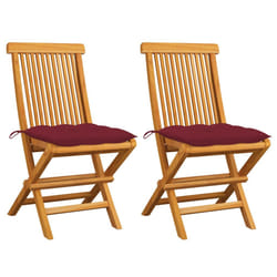 VidaXL 3072941 chaise d'extérieur Terrace Siège rembourré Teck Rouge